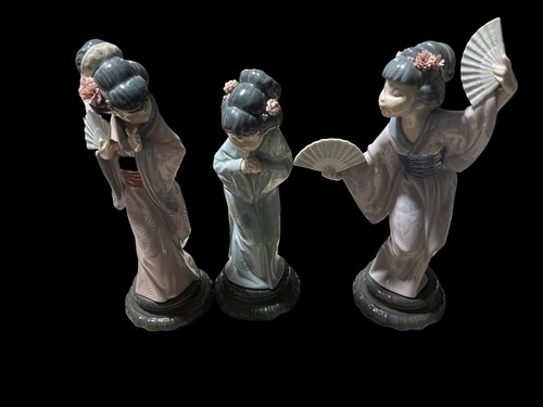 Lladro set 3 geisha - lladro,