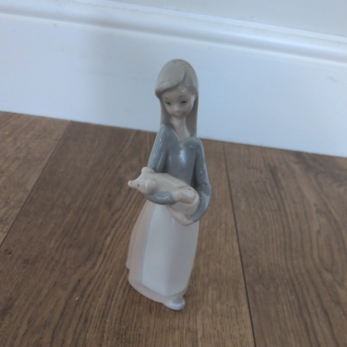 Lladro girl with pig - lladro,