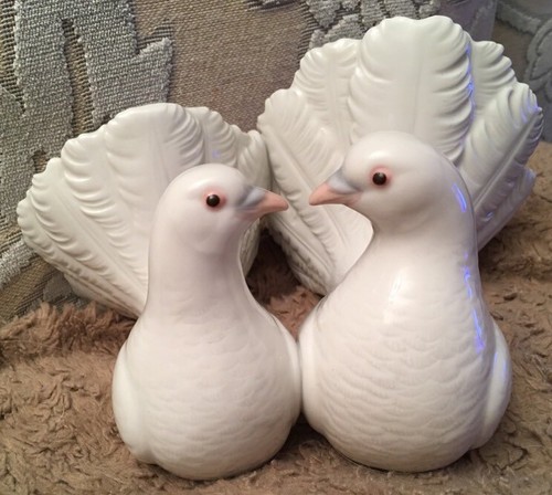 Lladro pair white doves - pair, of