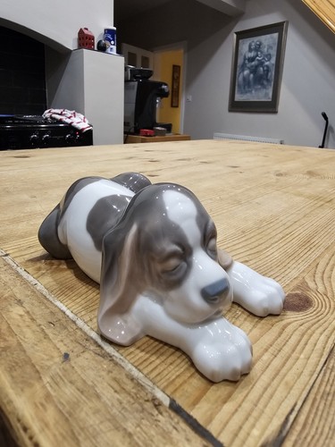 Lladro beagle puppy lying - beagle,