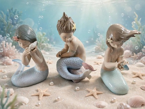 Nao lladro trio mermaids - nao, of