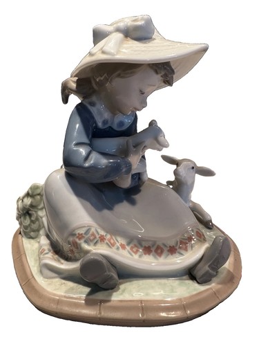Lladro porcelain girl with - lladro,