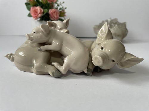 Lladro playful piglets - lladro, piglets”
