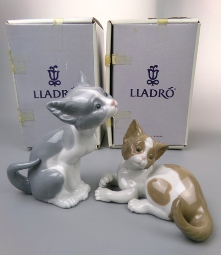 Two lladro cats kittens - cats,